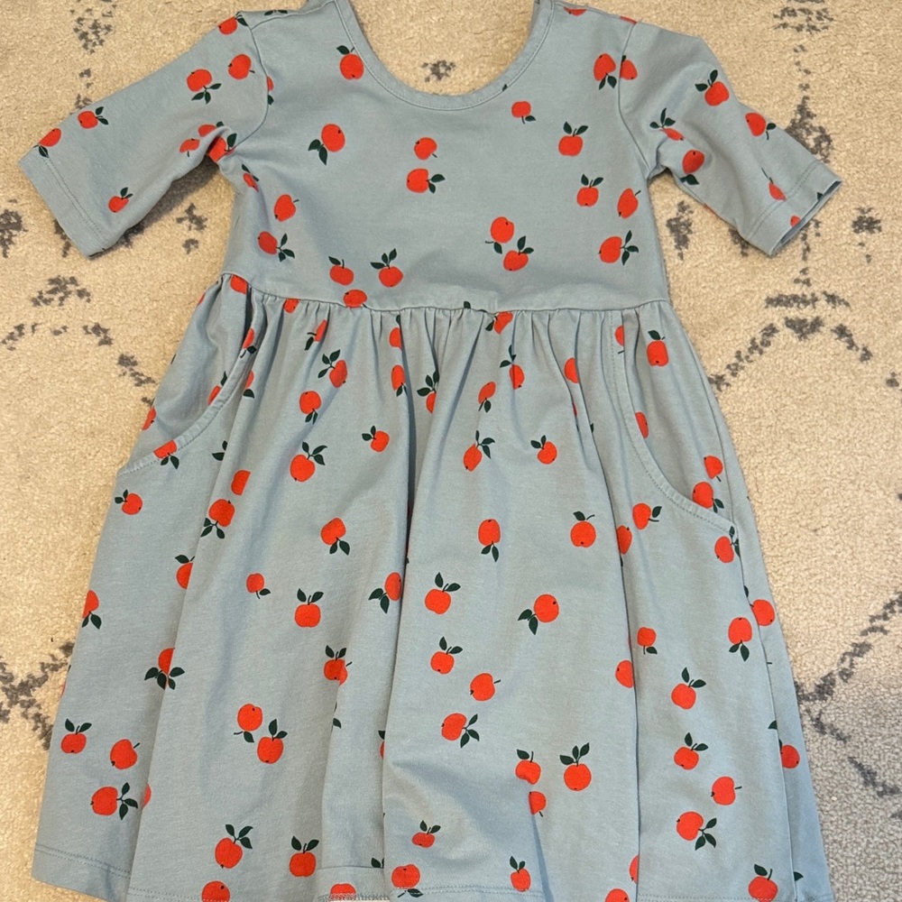 Hanna Anderson Charming Kids Dress with Red Apple Print